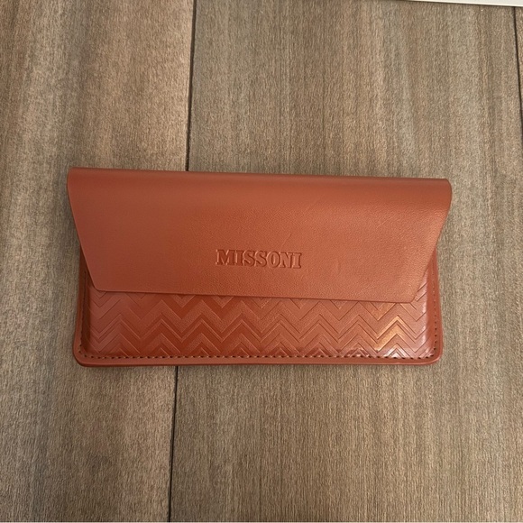 Missoni leather magnetic sunglasses eyeglasses case brown - Picture 1 of 7